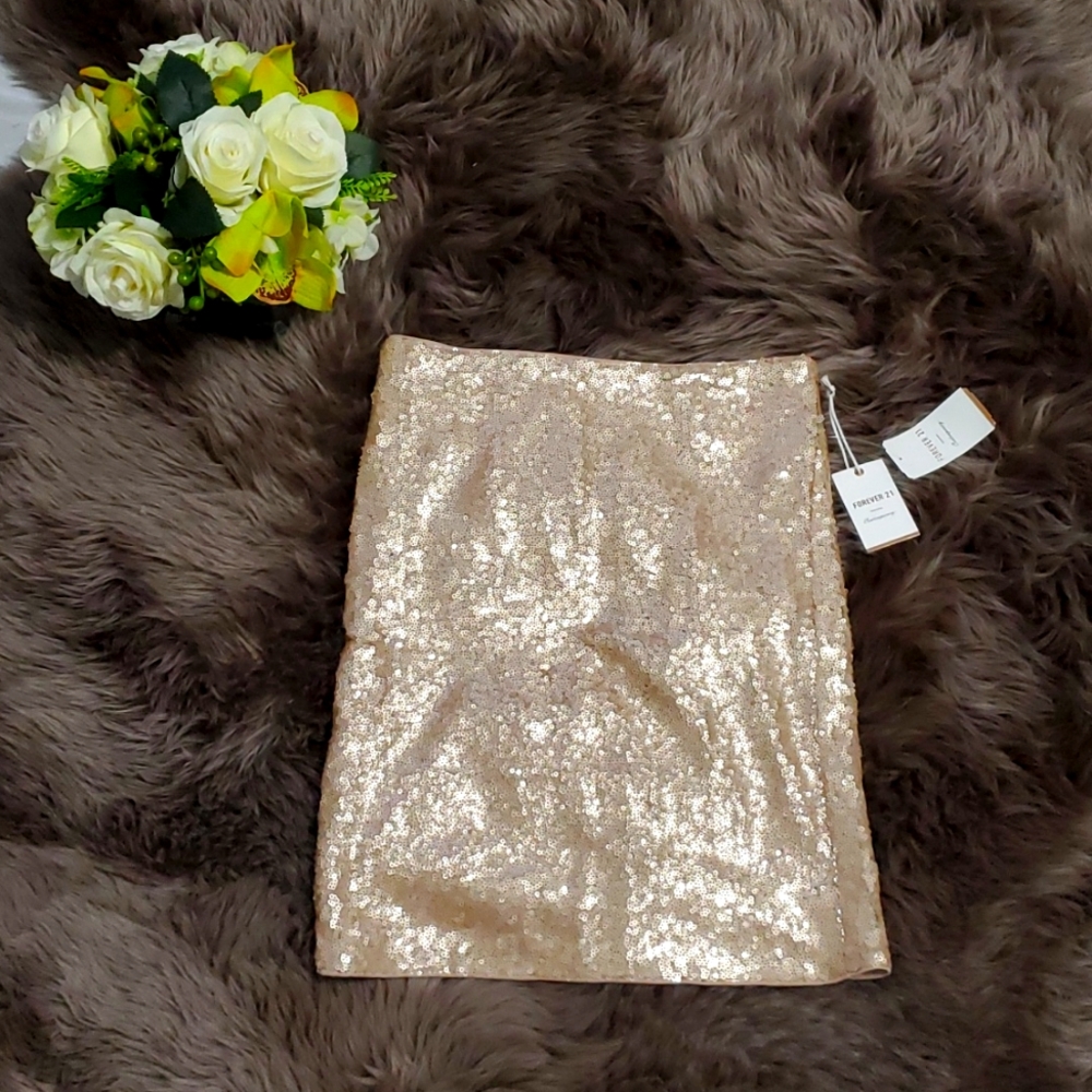 New Beautiful Rose Gold Sequin Skirt
